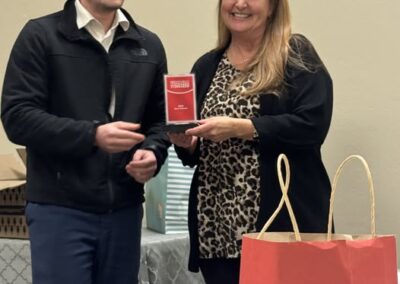 Crystal Wagoner receives her award