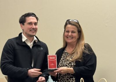 Crystal Wagoner receives her award